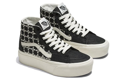 [vn0a5jmkbma] Mens Vans Denim Mix Sk-hi Tapered Stackform 'black' - Black/white