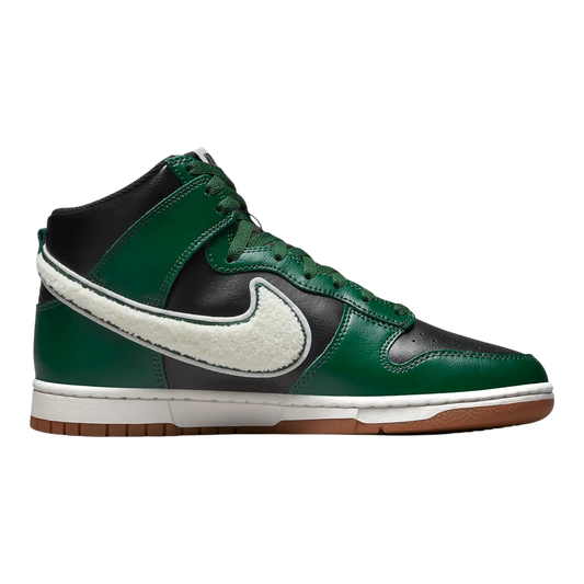 Nike Dunk High Retro Men Sneakers Chenille Swoosh Black/Gorge Green