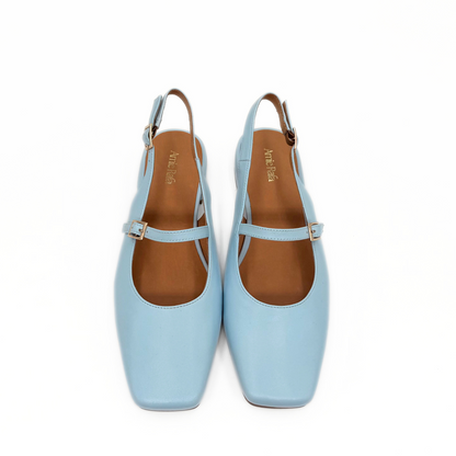 Athena Mary Jane Flats - Blue