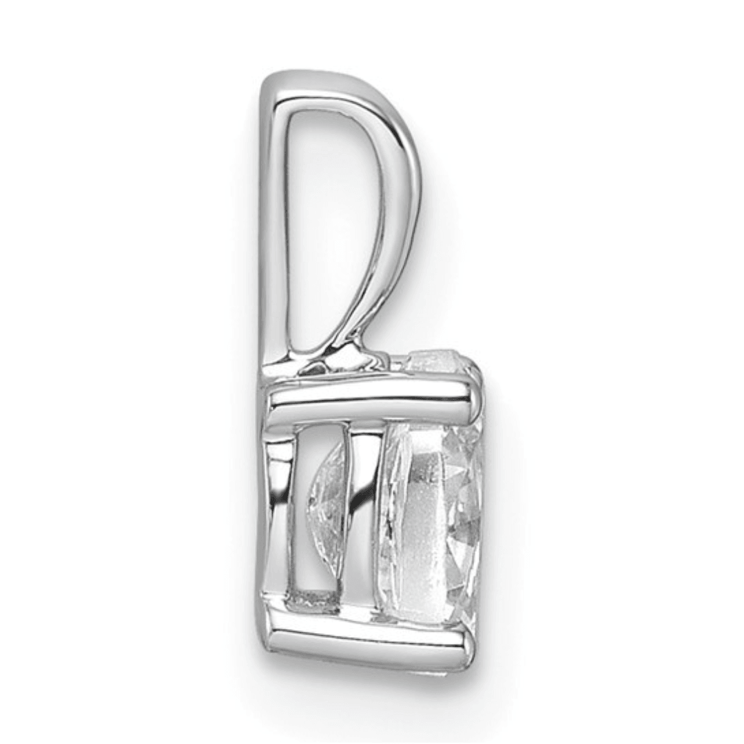 14K White Gold Lab Grown Diamond Oval Solitaire Pendant
