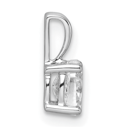 14K White Gold Lab Grown Diamond Oval Solitaire Pendant