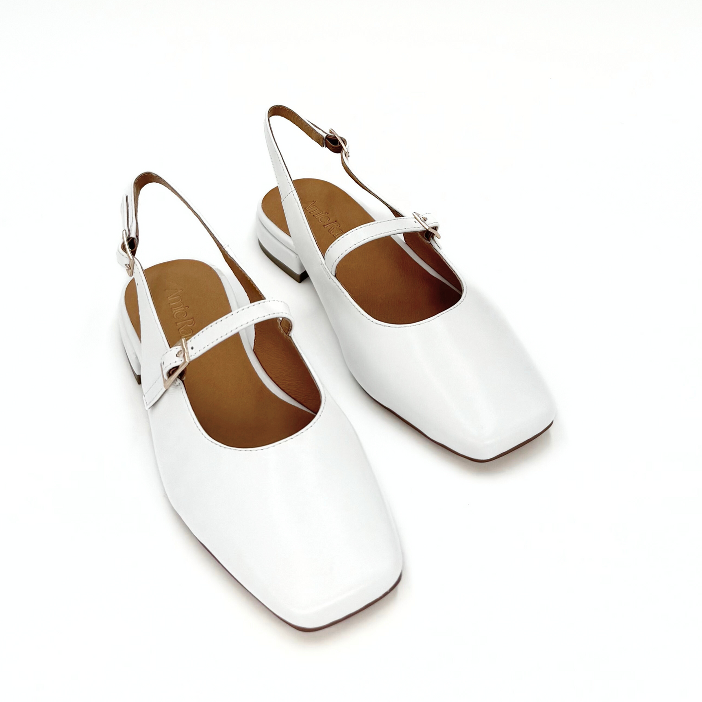 Athena Mary Jane Flats - White