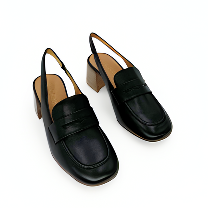 Glasgow Slingback Mules - Black