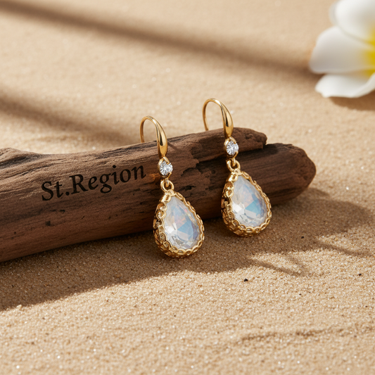 White Crystal & Cubic Zirconia Goldtone Teardrop Hook Earrings