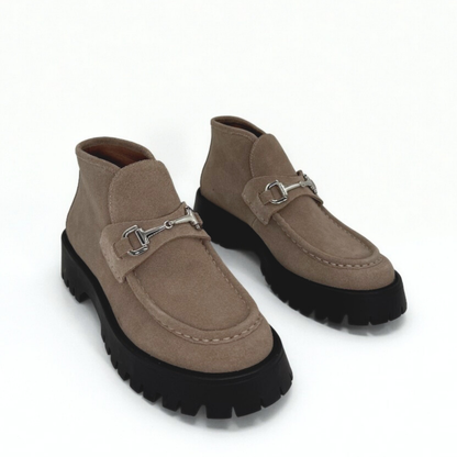 Dario Suede Horsebit Boots - Brown