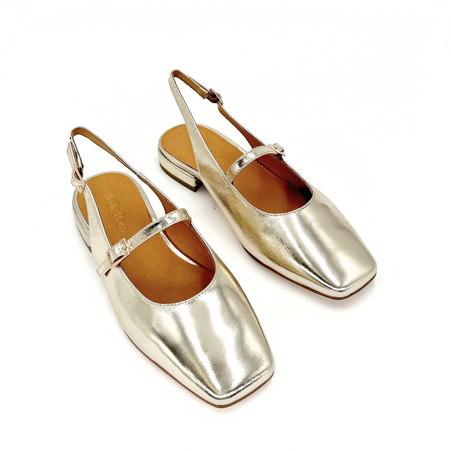 Athena Mary Jane Flats - Silver