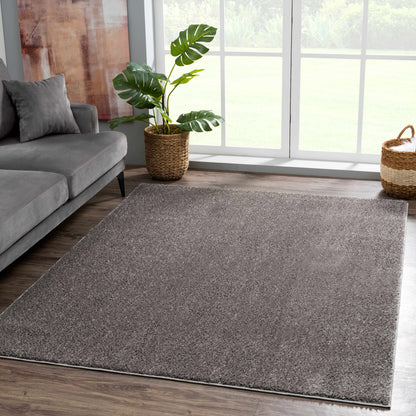 Judy Solid Dark Gray Washable Shag Rug - Clearance