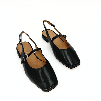 Athena Mary Jane Flats - Black
