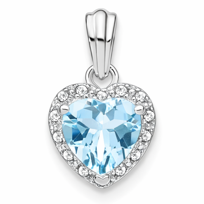 Heart Gemstone and Diamond Halo Pendant