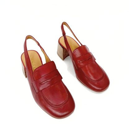 Glasgow Slingback Mules - Red