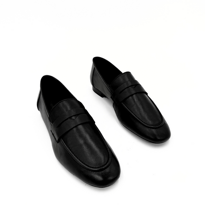 The Tennis Leather Loafer - Black
