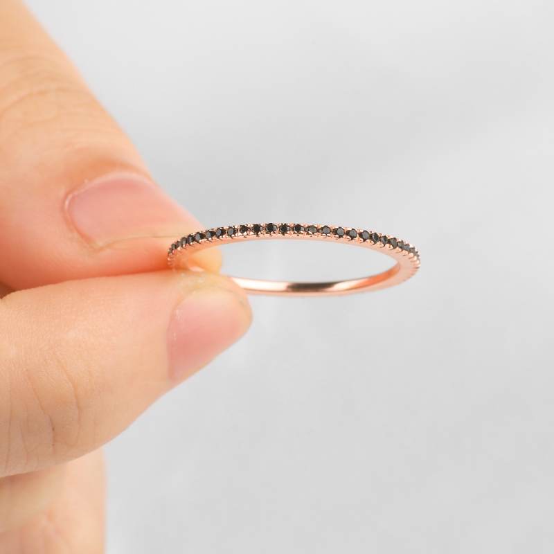 Mint & Lily Black Diamond Eternity Stacking Ring
