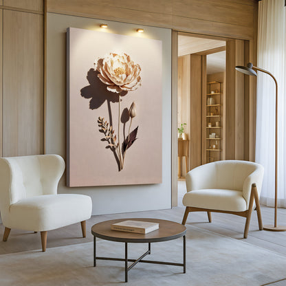 Minimalist Lone Flower Wall Art