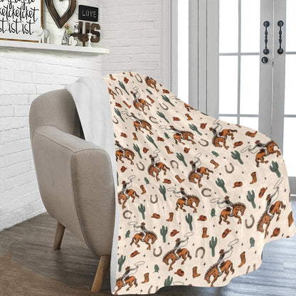 Rodeo Cowboy Throw Blanket Ultra-Soft Micro Fleece Blanket 60" x 80" Made in America