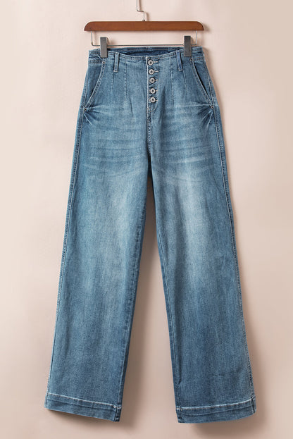 Threaded Pear Addilyn Straight Loose Leg Jeans