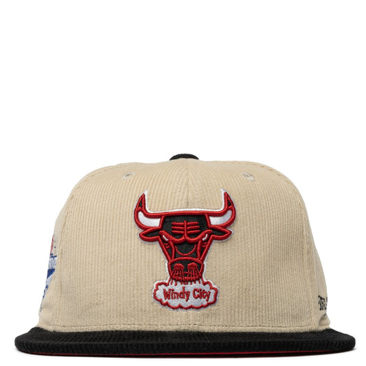 Mitchell & Ness Men's NBA 2 Tone Team Cord Fitted Hwc Bulls Fitted Caps
