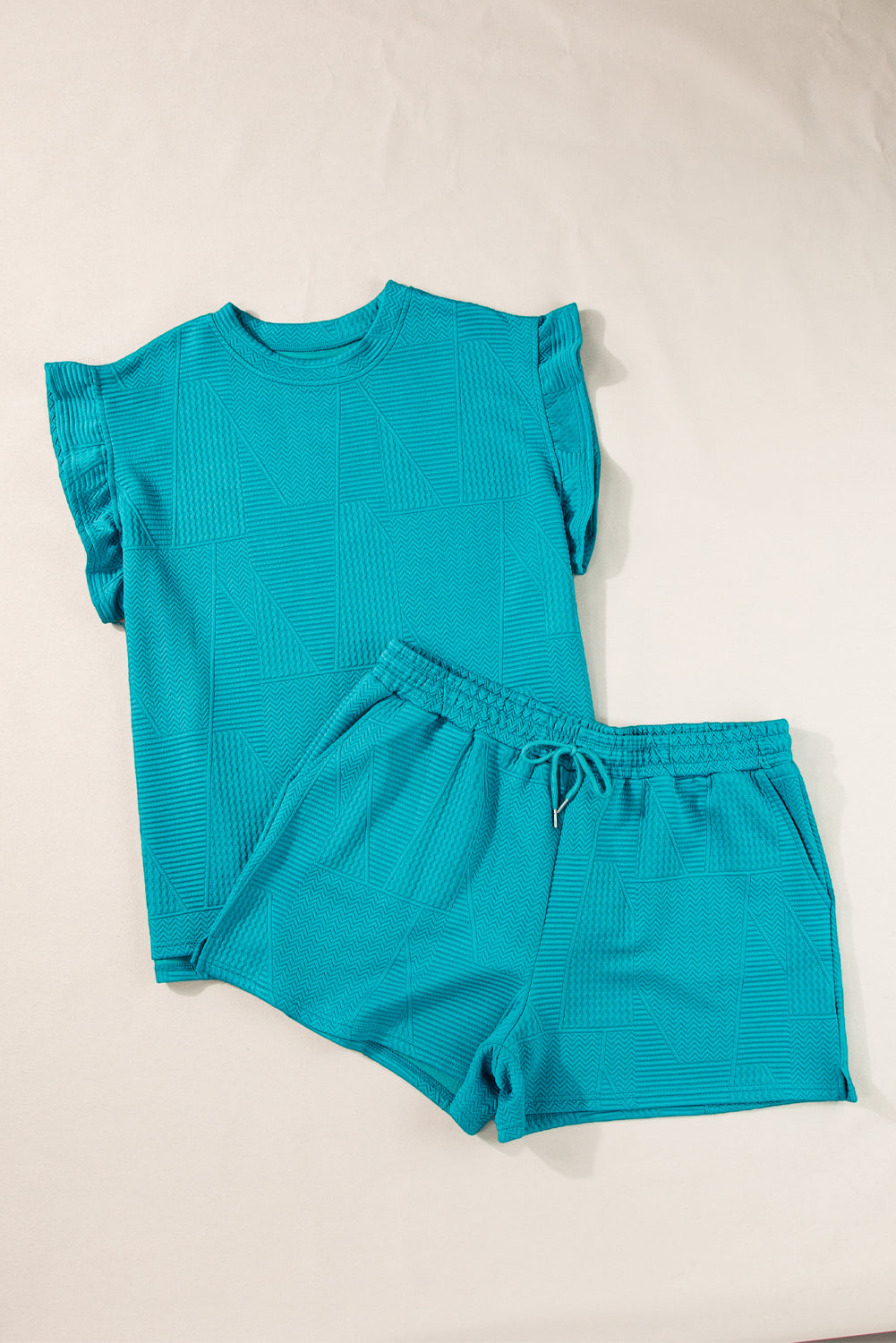 Threaded Pear Allie Textured Ruffle Lounge Set