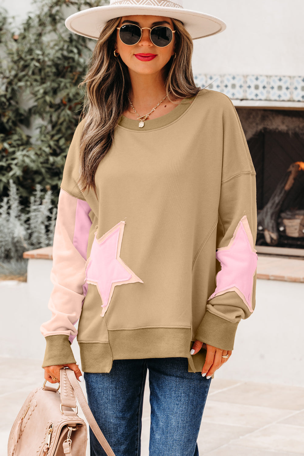 Threaded Pear Bern Hem Drop Shoulder Sweatshirt