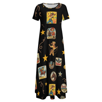 Baha Ranch Vintage Cowgirl Collage Western Dress