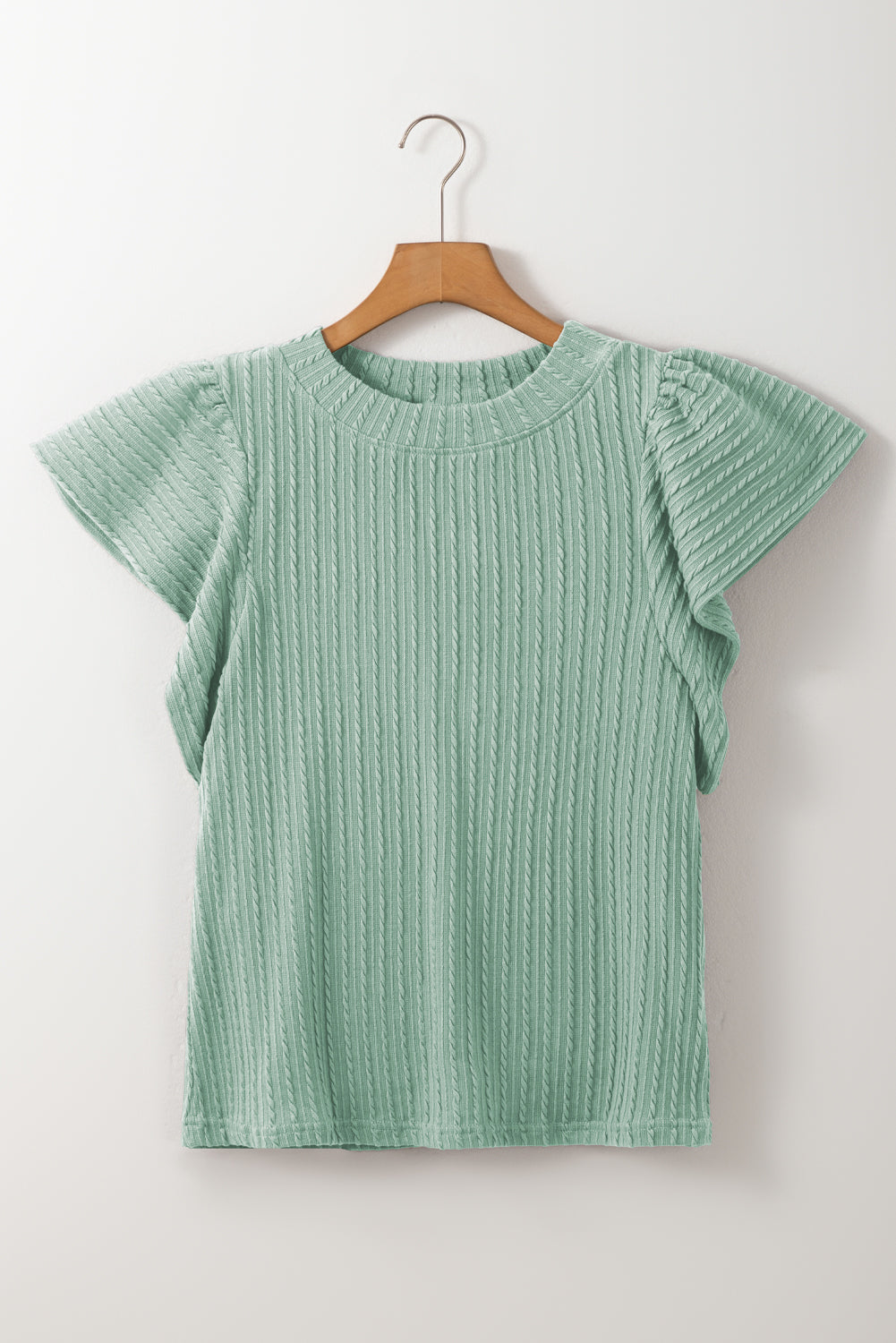 Threaded Pear Brynn Textured Flutter Sleeve Top
