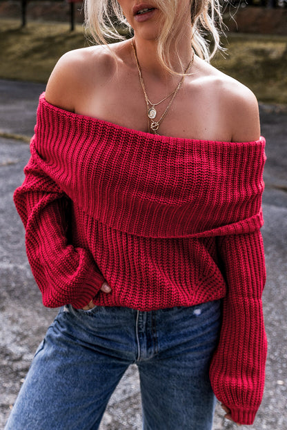 Threaded Pear Eleanor the Shoulder Knit Sweater