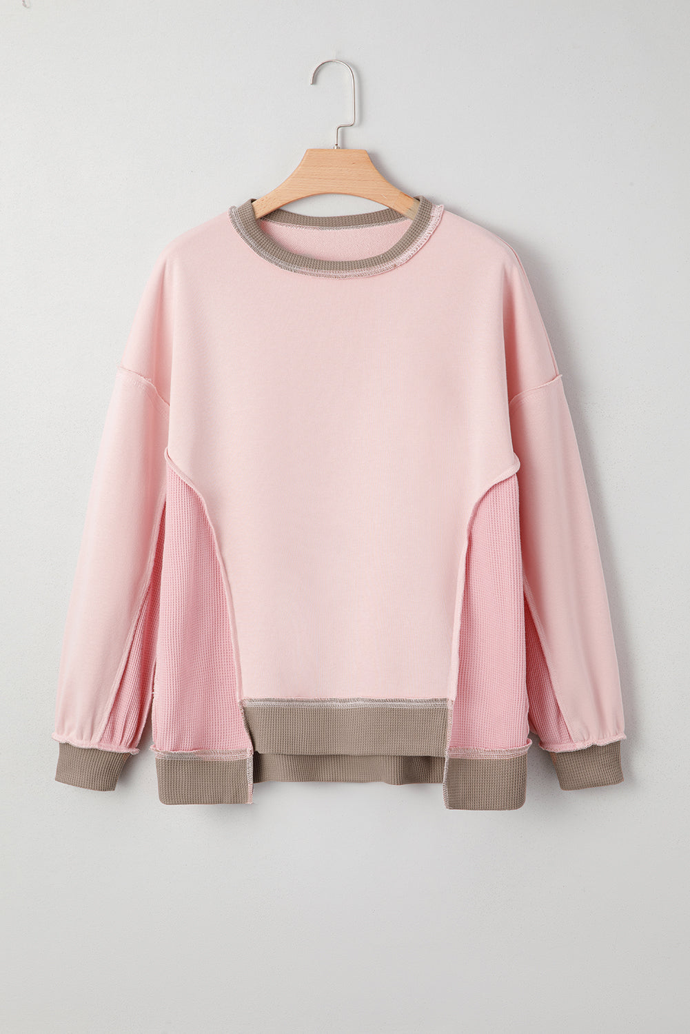 Threaded Pear Lina Waffle Patchwork Oversize Sweatshirt
