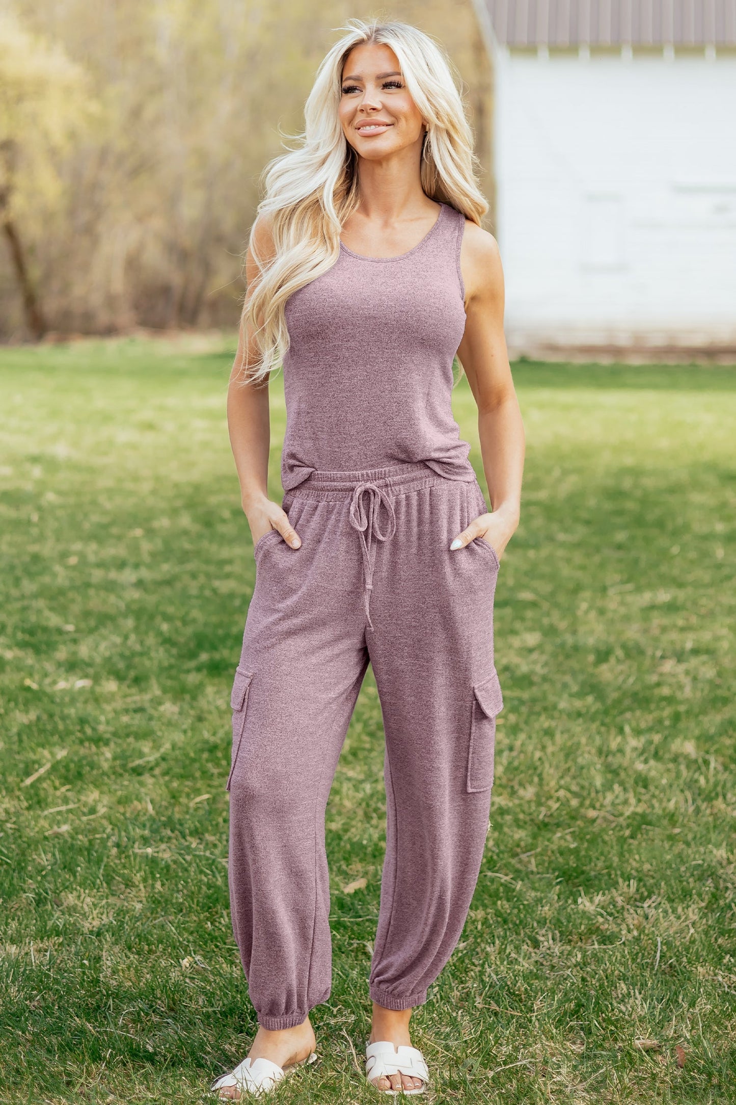 Threaded Pear Maeve Bouquet Casual Tank Top Set