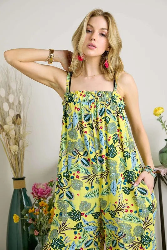 ADORA Elastic Detail Tropical Jumpsuit
