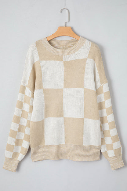 Threaded Pear Abigail Print Drop Shoulder Sweater