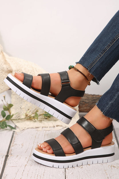 Threaded Pear Marley Pu Leather Platform Sandals