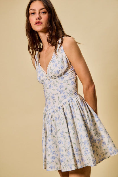 SO ME Floral Print Fit and Flare Dress