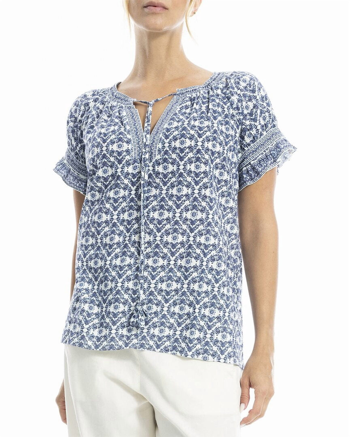 CREAM/BLUE SMALL MAJESTIC LOOM-