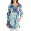 Blue Multicolor Scribble Print