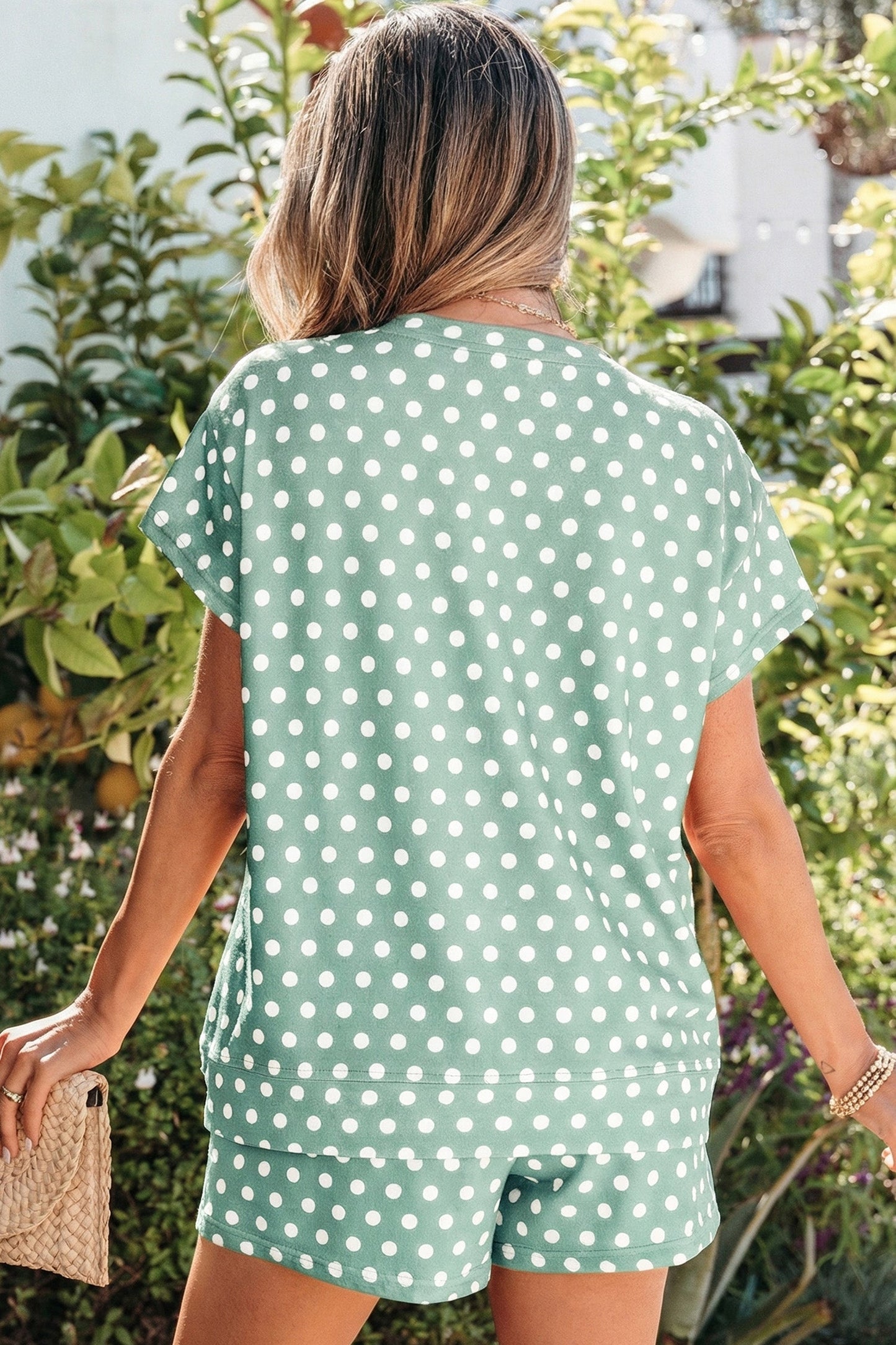 Threaded Pear Brittany Dot Print Short Set