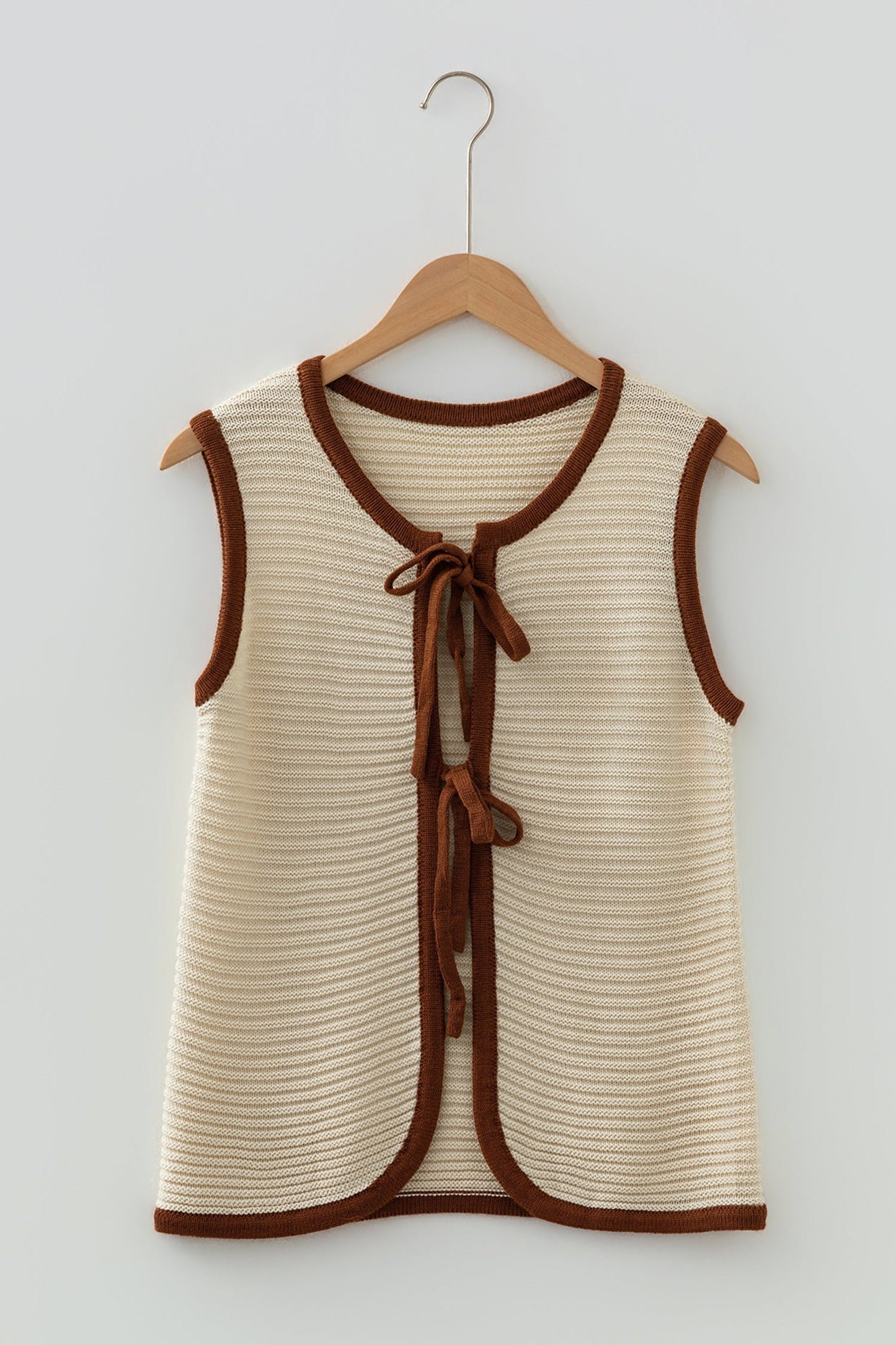Threaded Pear Aaliyah Trim Ties Front Sweater