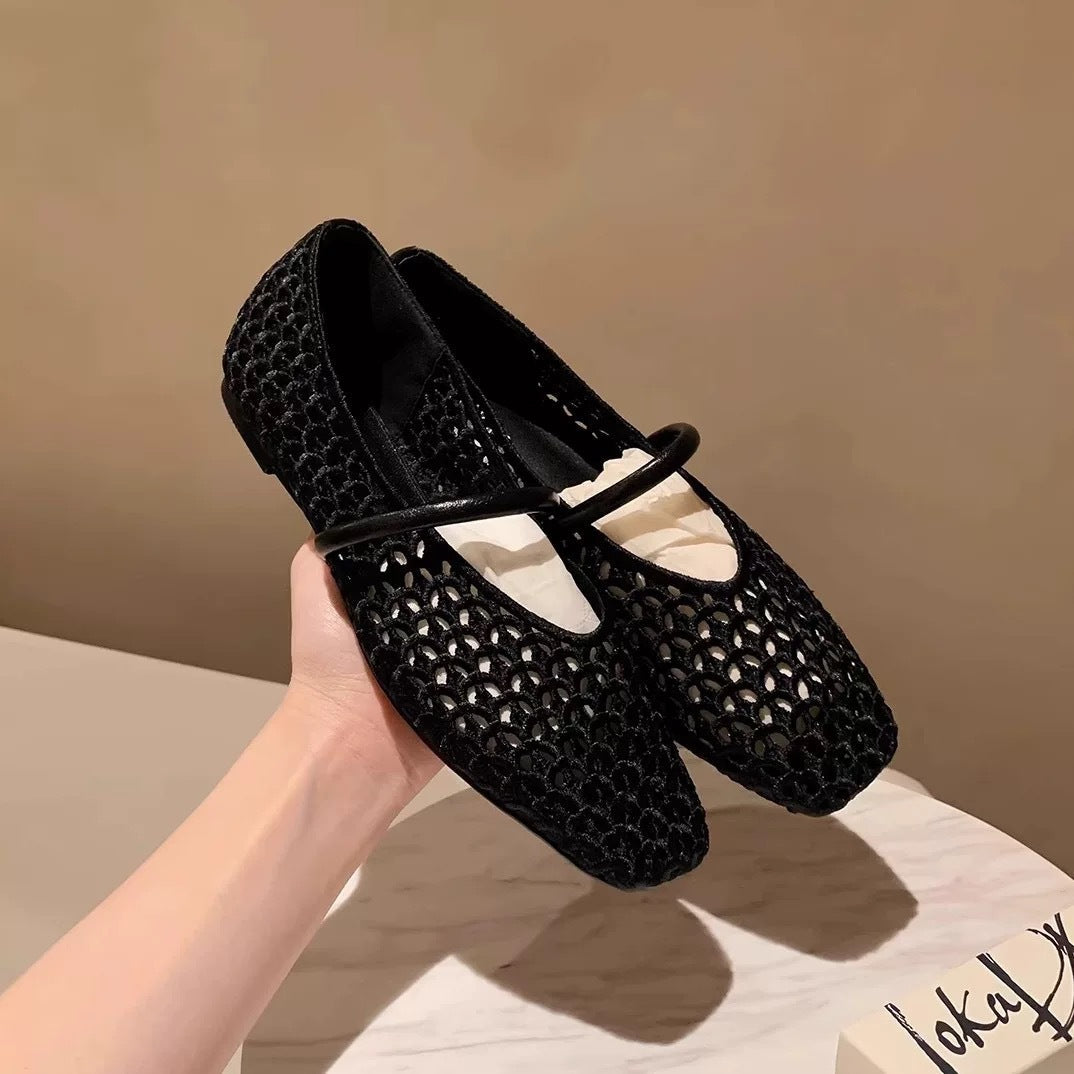 Women's Woven Square Toe Slip-On Pumps – Retro Roman Low Heel – Zulily