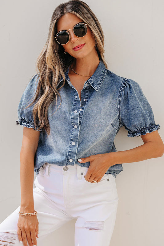 Threaded Pear Ariana Short Sleeve Snap Shirt