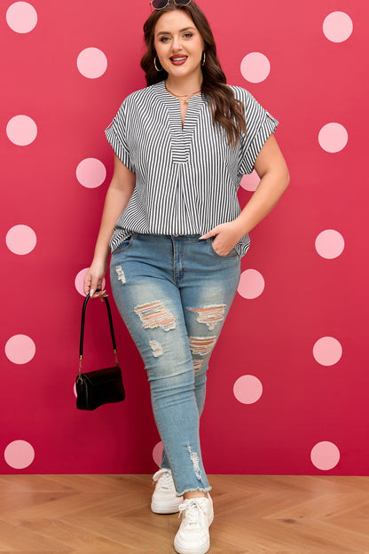 Threaded Pear Hope Short Dolman Sleeve PLUS Blouse