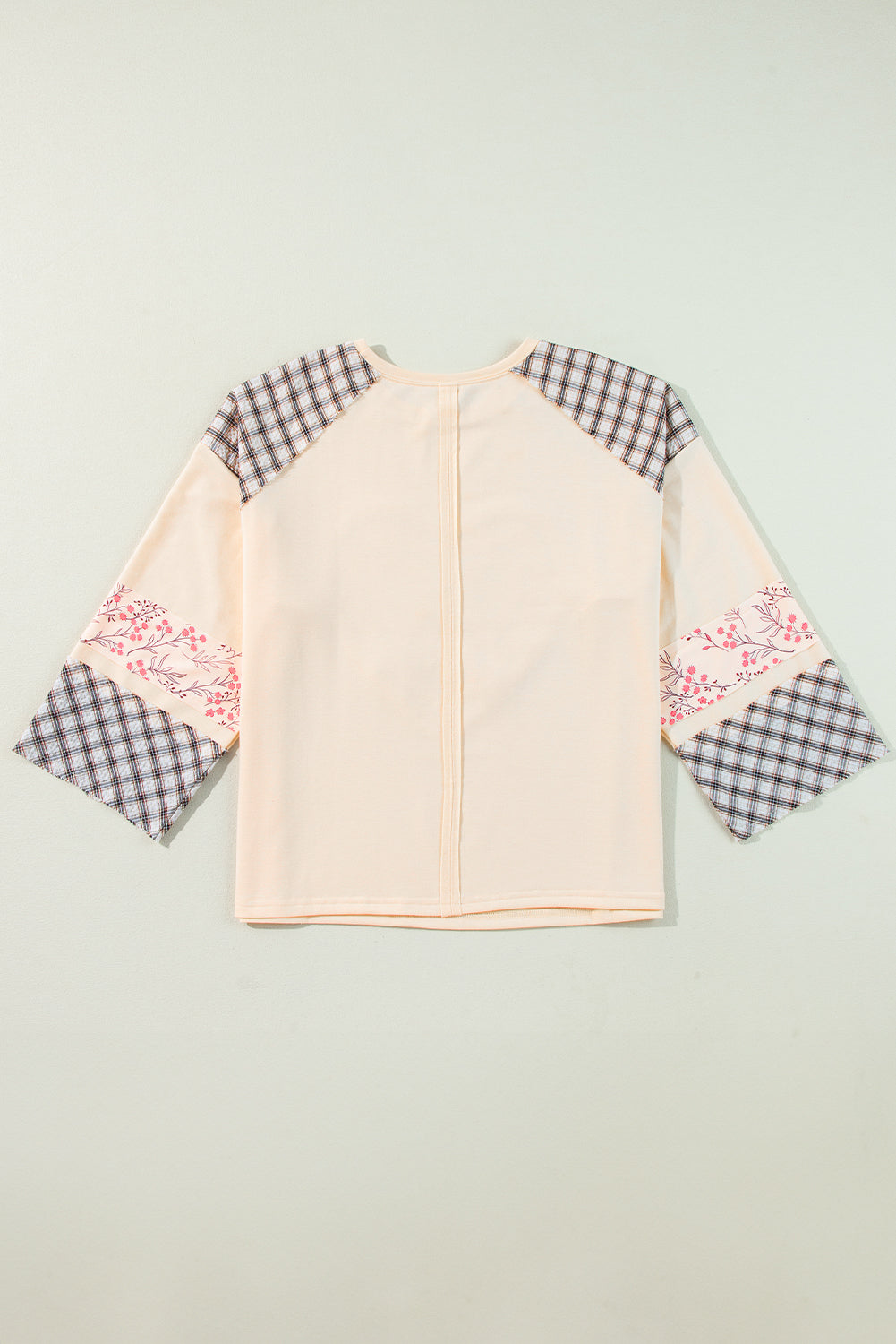 Emilia Plaid Floral Peace Heart Long Sleeve Top by Threaded Pear