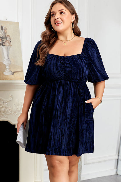 Threaded Pear Kataleya Short Puff Sleeve PLUS Dress