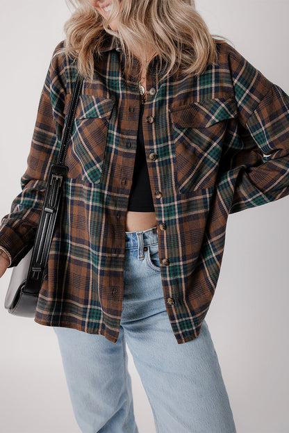 Threaded Pear Elizabeth Plaid Print Chest Shirt