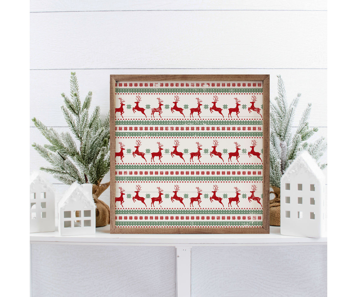 Kendrick Home Pattern Christmas Reindeer