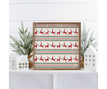 Kendrick Home Pattern Christmas Reindeer
