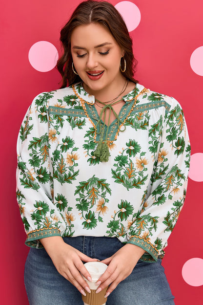 Threaded Pear Kira 3 4 Sleeve PLUS Blouse