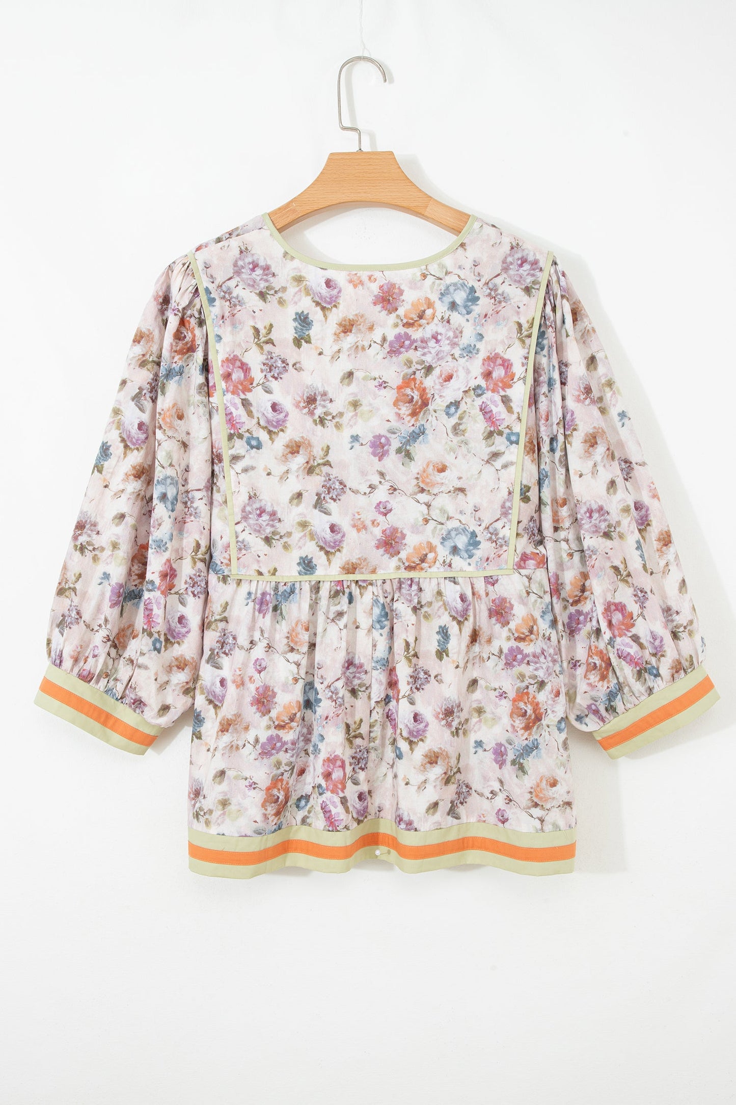 Threaded Pear Andi Striped Detail Babydoll PLUS Blouse