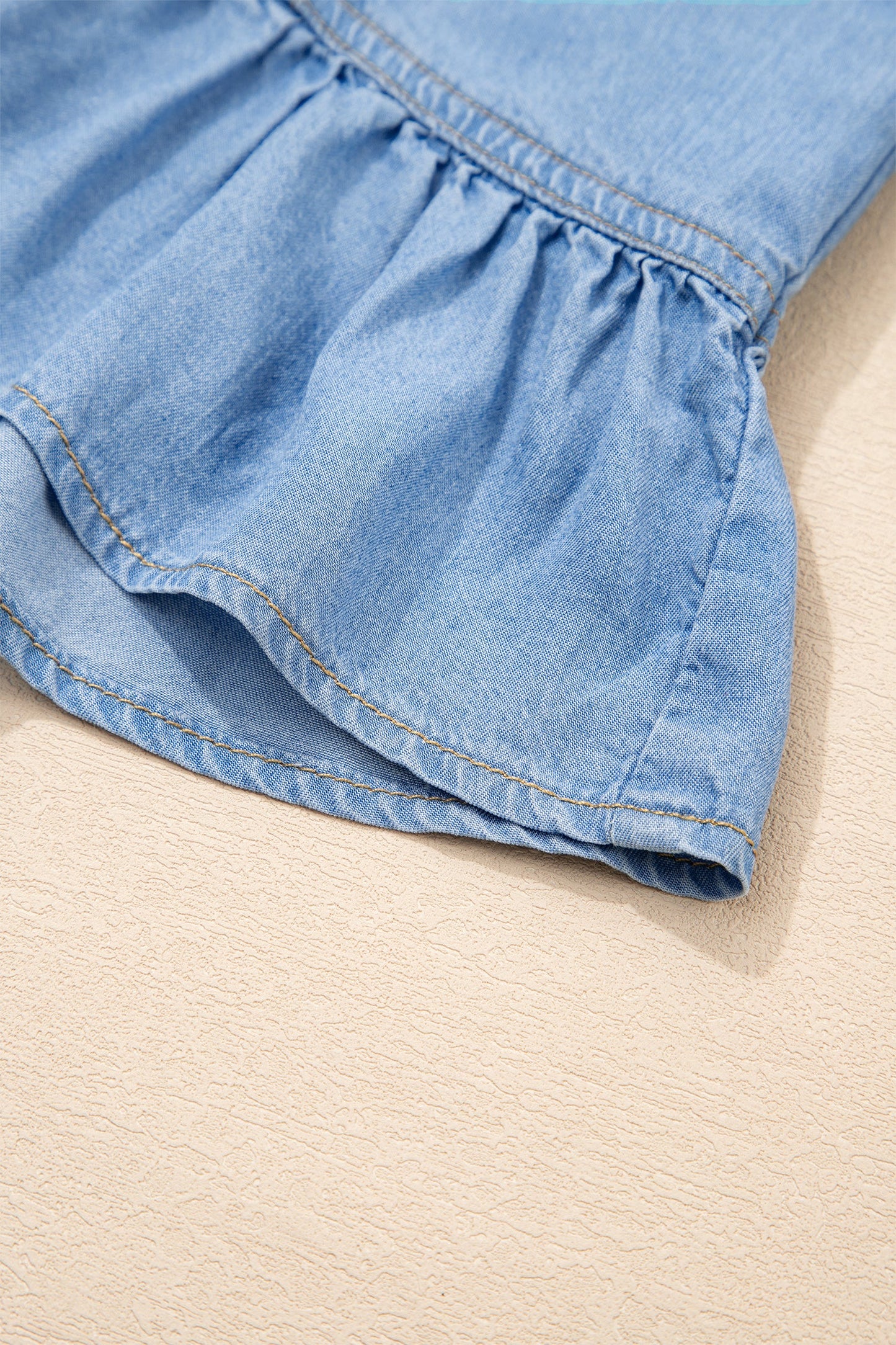 Threaded Pear Daphne High Low Chambray Shirt