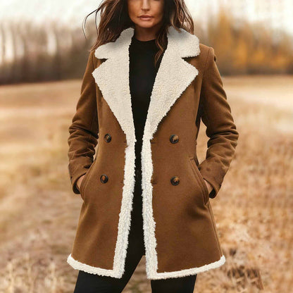 Women's Suede-Look Trench Coat