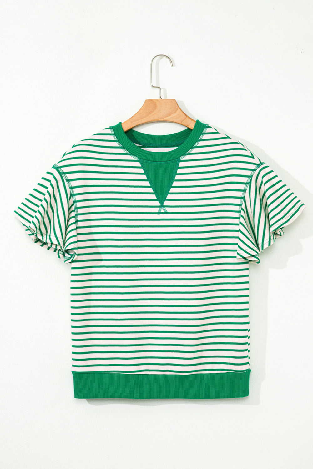 Threaded Pear Sol Ruffle Short Sleeve Top