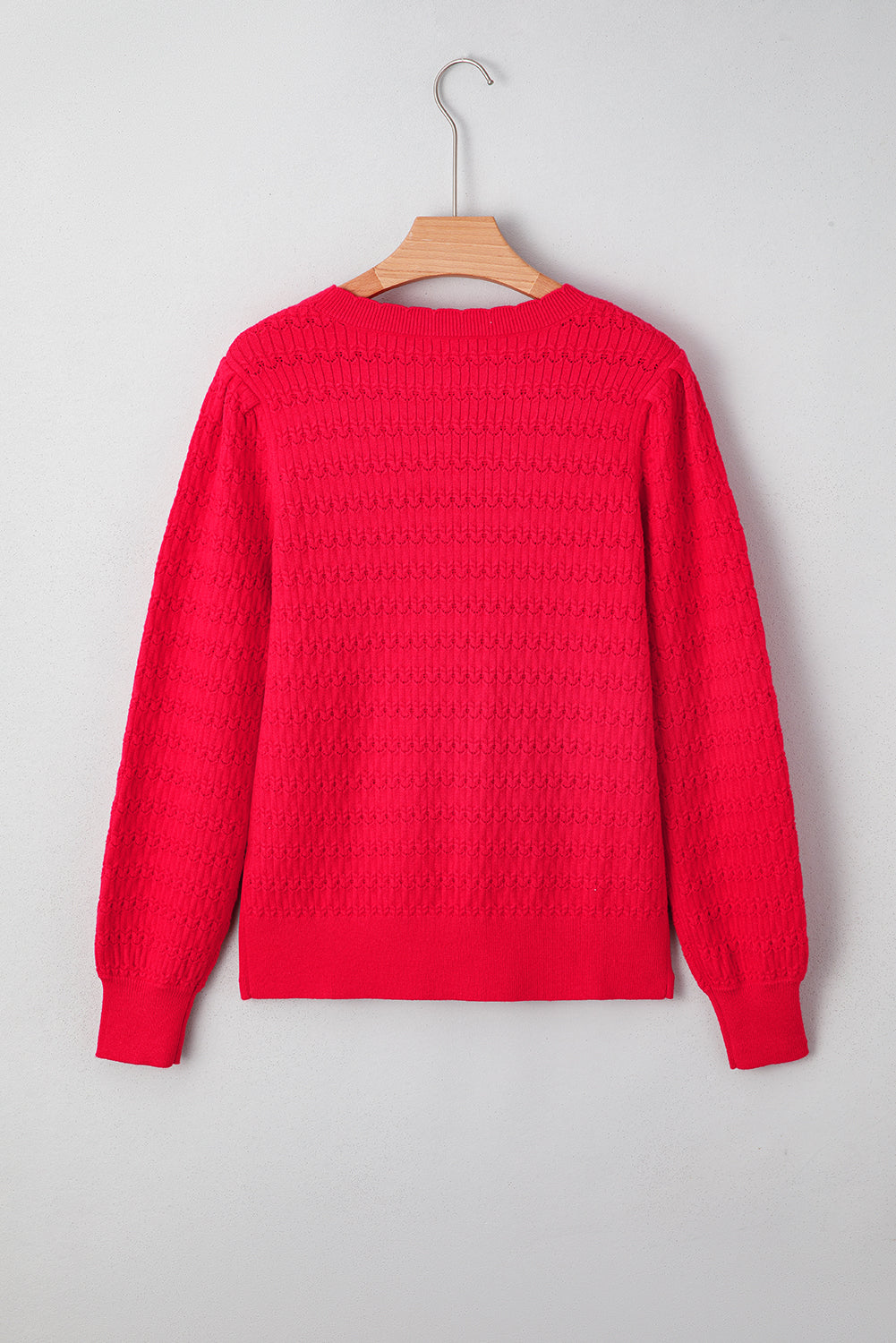 Threaded Pear Kay Knit Ribbed Cuffs Crew Neck Sweater