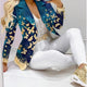 Blue Butterfly White Pants